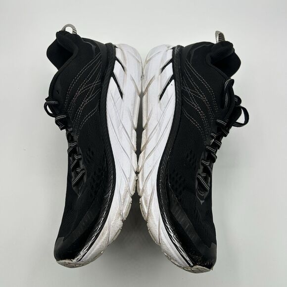 Hoka One One Clifton 6 Women’s Size 8 Running Shoes Black White 1102873 BWHT - Picture 13 of 16